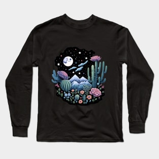 Mountains and Cactus Long Sleeve T-Shirt